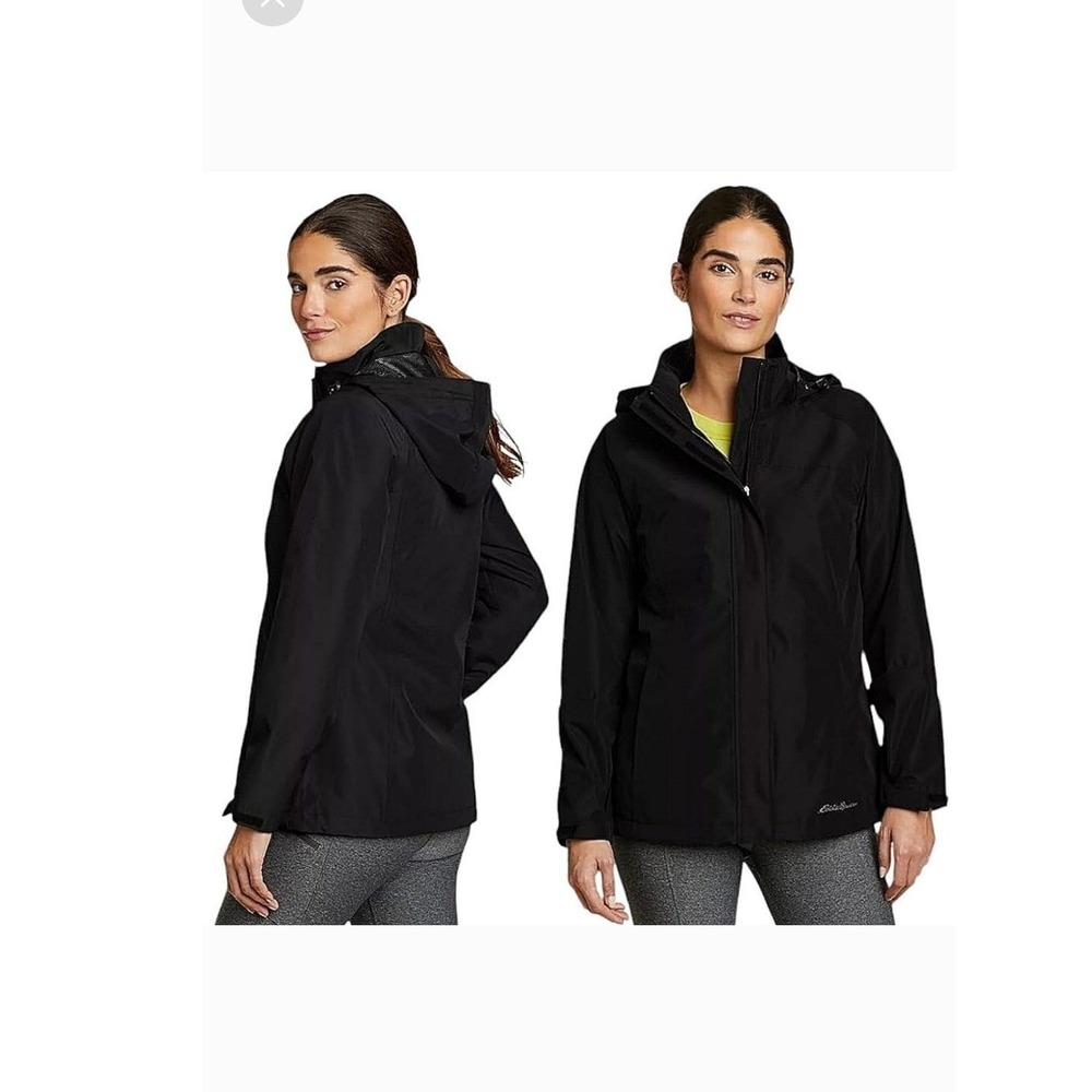 Eddie Bauer‎ Weatheredge packable Navy Blue Hooded Windbreaker Jacket Women's XS